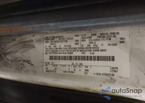 2018 Ford Transit-250 z USA, uszkodzony, nr VIN 1FTYR2CG0JKA12569